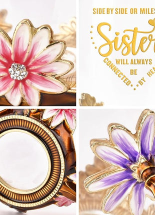 OEAGO Sisters Gifts from Sister for Women Elegant Tea Cup Unique Christmas Birthday Gifts for Sister, Little,Big,in Law