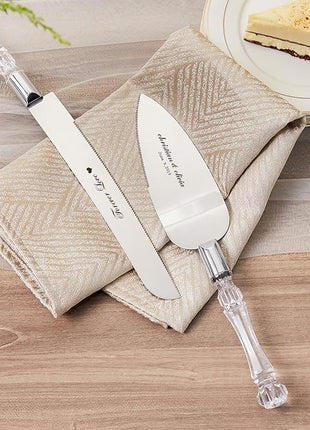 AW BRIDAL Personalized Wedding Cake Knife and Server Set Cutter Slicer Cake Cutting Set Wedding Anniversary Engagement Gifts for Couples//DK001CPP40//