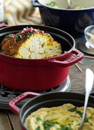 STAUB Cast Iron Roaster/Cocotte, Round, 20 cm, 2.24 L, Cherry Red