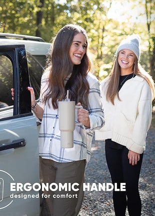 Simple Modern 40 oz Tumbler with Handle and Straw Lid | Insulated Reusable Stainless Steel Water Bottle Travel Mug Cupholder Use | Gifts for Women Men Him Her | Trek Collection | 40oz | Rose Plum