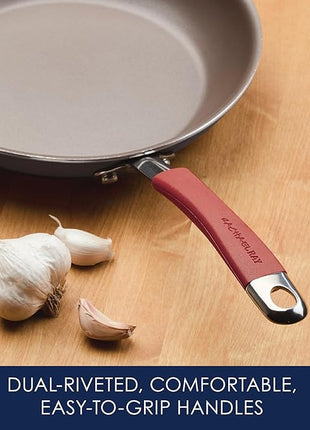 Rachael Ray 87633 Cucina Hard Anodized Nonstick Frying Pan Set / Fry Pan Set / Hard Anodized Skillet Set - 9.25 Inch and 11.5 Inch, Gray