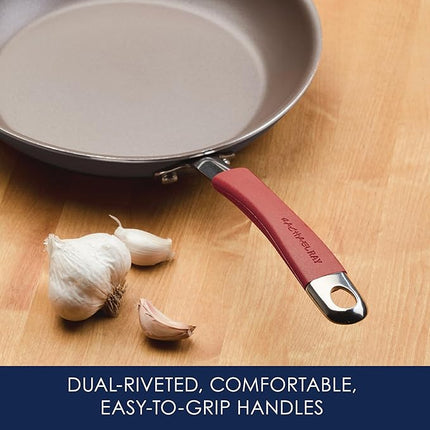 Rachael Ray 87633 Cucina Hard Anodized Nonstick Frying Pan Set / Fry Pan Set / Hard Anodized Skillet Set - 9.25 Inch and 11.5 Inch, Gray