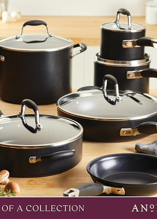 Anolon Advanced Home Hard-Anodized Nonstick Skillets (2 Piece Set- 10.25-Inch & 12.75-Inch, Onyx)