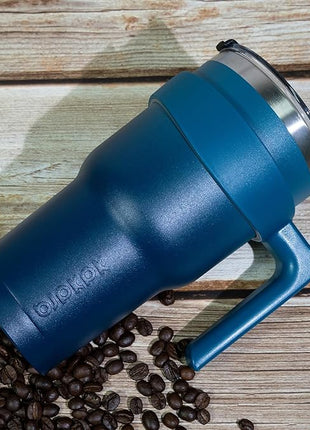 BJPKPK 40 oz Tumbler With Handle Stainless Steel Insulated Tumblers With Lid And Straw For Men,Indigo Black