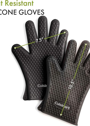 Cuisinart CGM-520 Heat Resistant Silicone Gloves, Black (2-Pack)