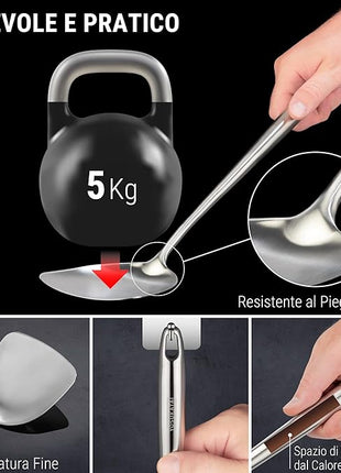 Yosukata 17" Wok Spatula and Ladle and Turner Spatula - Stainless Steel Cooking Utensils Set of 3-304 Stainless Steel Kitchen Utensils Set - Dishwasher Safe Wok Accessories - Cooking Tools