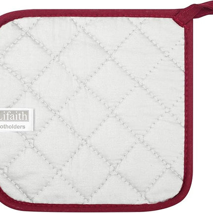 100% Cotton Kitchen Everyday Basic Terry Pot Holder Heat Resistant Coaster Potholder for Cooking and Baking Set of 5 Wine