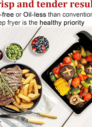 5QT Compact Air Fryer, 9-in-1 with Smart Digital Color TouchScreen Air Fryers View Window, Air Fry, Roast, Bake, Broil, Reheat, Dehydrate, 12 Presets,Less Oil Nonstick & Dishwasher Safe Basket