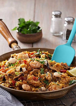 Silicone Spatula 3-piece Set, Ergonomic Handle High Heat-Resistant Spatulas, Non-stick Rubber Spatulas with Stainless Steel Core, Macaron Blue