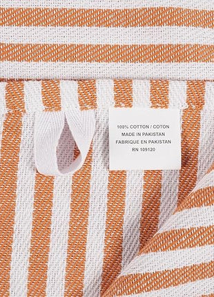 KAF Home Premium Kitchen Towels (18" x 28"), Large 100% Cotton, Flat & Terry Absorbent Dish Towel Set (Ginger, 18 x 28-6 Pack)