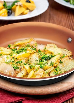 Gotham Steel 11 Inch Non Stick Frying Pan Nonstick Pan with Ceramic Copper Coating for Long Lasting Nonstick Frying Pan Skillet for Cooking with Stay Cool Handle, Oven/Dishwasher Safe, Non Toxic