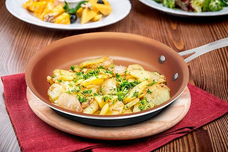 Gotham Steel 11 Inch Non Stick Frying Pan Nonstick Pan with Ceramic Copper Coating for Long Lasting Nonstick Frying Pan Skillet for Cooking with Stay Cool Handle, Oven/Dishwasher Safe, Non Toxic