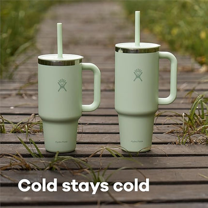 Hydro Flask 32 Oz Travel Tumbler with Handle, Lid and Straw - Insulated Stainless Steel in Western Light Blue