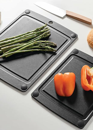 Epicurean All-In-One Cutting Board with Non-Slip Feet and Juice Groove, 11.5" × 9", Slate/Black