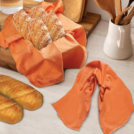 Urban Villa Halloween Kitchen Towels Set of 6 Dish Towels for Kitchen 100% Cotton Orange Color Dish Cloths 20''X30'' Multi-Purpose Kitchen Hand Towels Highly Absorbent Kitchen Towels with hanging Loop