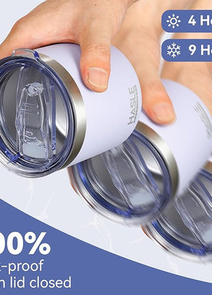 HASLE OUTFITTERS 10oz Insulated Tumblers with Lid and Straw,Stainless Steel Tumbler Travel Coffee Mug,Double Wall Reusable Tumbler Cup for Iced and Hot Drinks(Purple,12 Pack)