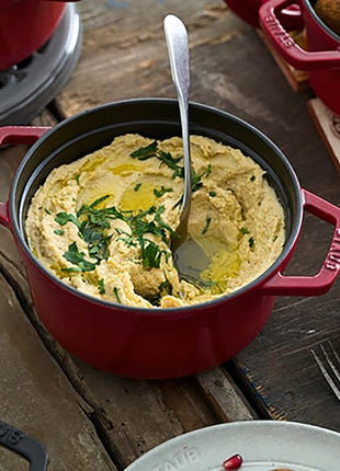 STAUB Cast Iron Round Cocotte, Dutch Oven, 2.75-quart, serves 2-3, Made in France, Cherry