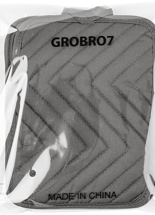 GROBRO7 5Pack Pot Holders for Kitchen Heat Resistant Cotton Potholder Multipurpose Hot Pad Machine Washable Oven Mitts with Pocket Potholders for Baking and Cooking 8.9 x 6.9 in Gray Black