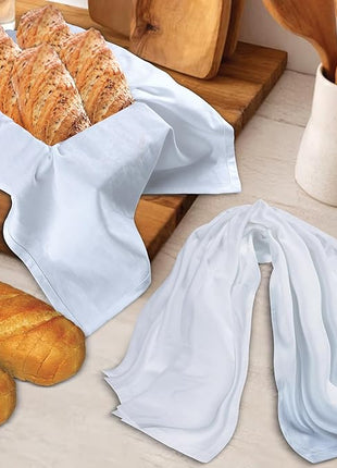 Urban Villa Kitchen Towels 100% Cotton White Color Dish Towels for Kitchen Size 20x30 inches(Set of 3) Highly Absorbent Mutiuse Dish Cloths with Hanging Loop Quick Drying Soft Hand &TeaTowels