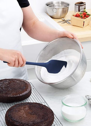 Tovolo Flex-Core All Silicone Spatula, Tapered Silicone Edge for Scraping, Ergonomic Handle, Heat-Resistant Rubber Spatula, BPA-Free & Dishwasher Safe Baking Tool & Kitchen Utensil