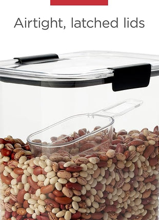 Rubbermaid Brilliance 14-Piece Food Storage Container Set with Scoops Airtight BPA-Free for Kitchen and Pantry Organization