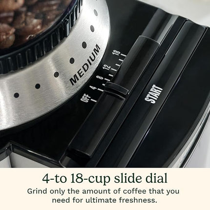 Cuisinart Coffee Grinder, Electric One-Touch Automatic Burr Coffee Grinder with 18-Position Grind Selector, Cup Size Selector for 4 – 18 Cups, DBM-8P1, Black Stainless