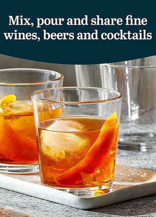 Libbey Bar Essentials Double Old Fashioned Glasses, 12 oz, Clear Restaurant Quality Drinking Glasses Set of 6, Modern Rocks Glass Set for Everyday Use