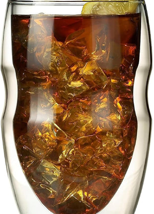 Ozeri Serafino Double Wall Insulated Beverage and Coffee Glasses, 8-Ounce, Set of 4