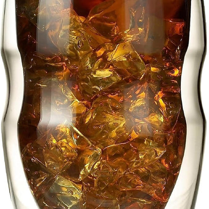 Ozeri Serafino Double Wall Insulated Beverage and Coffee Glasses, 8-Ounce, Set of 4