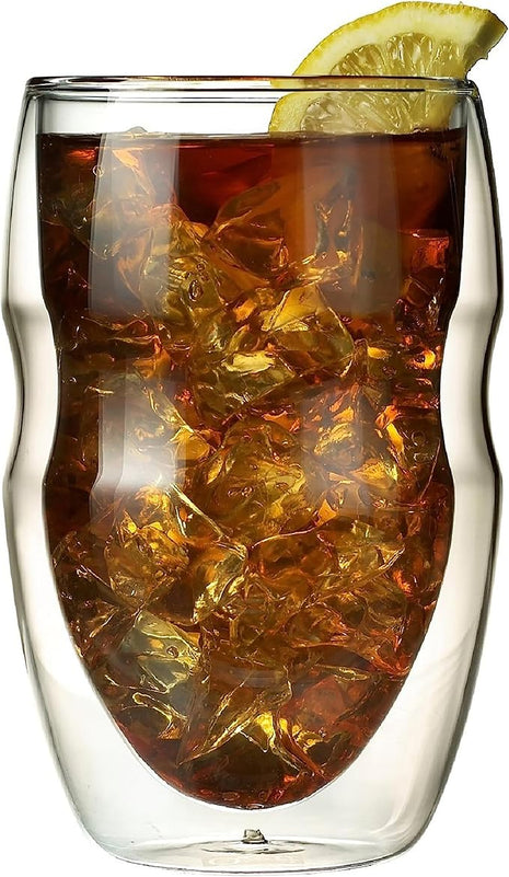 Ozeri Serafino Double Wall Insulated Beverage and Coffee Glasses, 8-Ounce, Set of 4