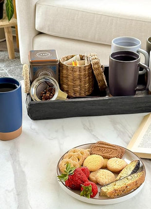 Mora Ceramics Large Tea Mug with Loose Leaf Infuser and Ceramic Lid, 18 oz, Portable, Microwave and Dishwasher Safe, Tall Coffee Cup - Rustic Matte Ceramic Glaze, Modern Herbal Tea Strainer, Deep Blue