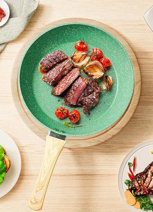 Innerwell Nonstick 11 Inch Skillet, Aluminum, Ergonomic Handle, Non-Toxic, Safe, Healthy, Easy Clean, Suitable for All Stovetops