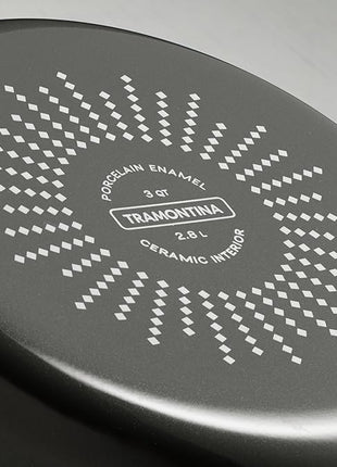 Tramontina Ceramic Non Stick 6-Piece Nesting Sauce Pan Set with Lids - Stackable Nonstick Cookware Set, Dishwasher and Oven Safe, Dark Gray