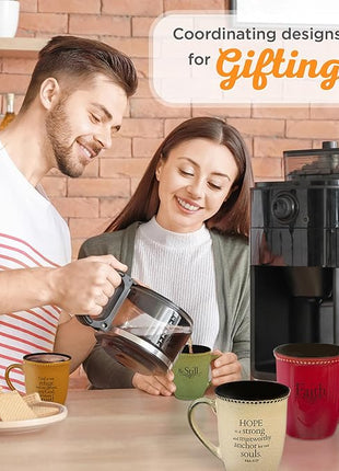 Christian Art Gifts Sage Green Stoneware Coffee Mug – 13 oz. Microwave and Dishwasher-safe Lead-free Inspirational Scripture Coffee and Tea Mug for Men & Women with Bible Verse: Be Still – Psalm 46:10