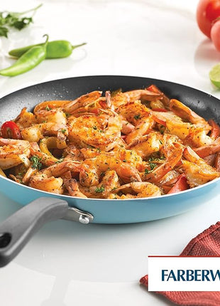 Farberware Cookstart DiamondMax Nonstick Frying Pan/Skillet, Dishwasher Safe, 12 Inch - Aqua
