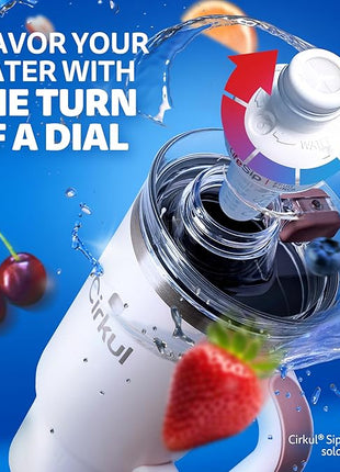 Cirkul 40oz. Cherry Blossom Stainless Steel Tumbler with Handle, All-Day StrawSip™, Double-Wall Insulated