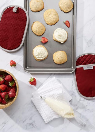 KitchenAid Asteroid Pot Holder 2-Pack Set, Smoked Paprika Red, 6.5"x10"