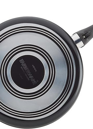 Farberware Glide Ceramic Nonstick Saute Pan / Frying Pan / Fry Pan with Lid and Helper Handle - 4 Quart, Black