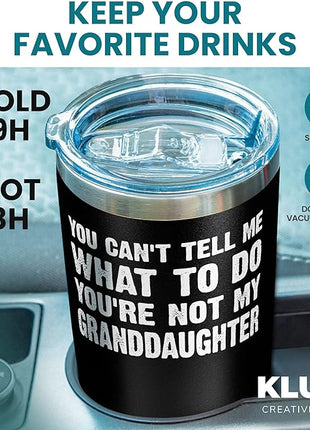 Grandpa Christmas Gifts from Granddaughter - 20oz Black Tumbler Cool Grandfather Idea Best Xmas Presents For Elderly Dad Grandfather Birthday Present for Granddad Christmas Gifts for Grandpa Tumbler