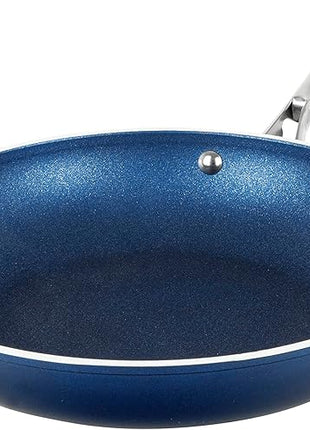Granitestone Blue 12 Inch XL Non Stick Frying Pan Skillet with Mineral and Diamond Triple Coated Surface for Long Lasting Nonstick Frying Pan for Cooking, Metal Utensil/Oven/Dishwasher Safe