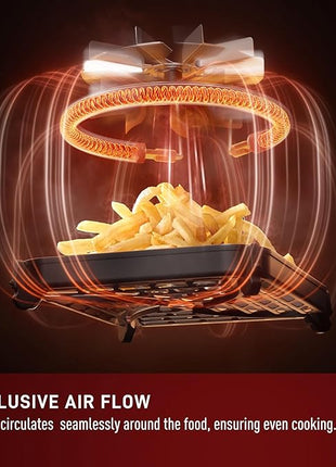 T-fal Infrared Air Fryer, 2x Faster Than Traditional Heating*, Large Air Fryer Toaster Oven Combo, 6 Qt Digital Touch Screen, 7-in-1 Cooking Functions, No-Shake Technology, 1550W, Black,