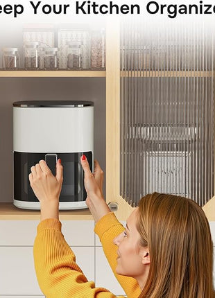 Simple Deluxe Air Fryer - 6.34 QT Digital Airfryer with Visible Window, 12 Presets Functions, Nonstick and Dishwasher-Safe Basket, 1700W, Beige