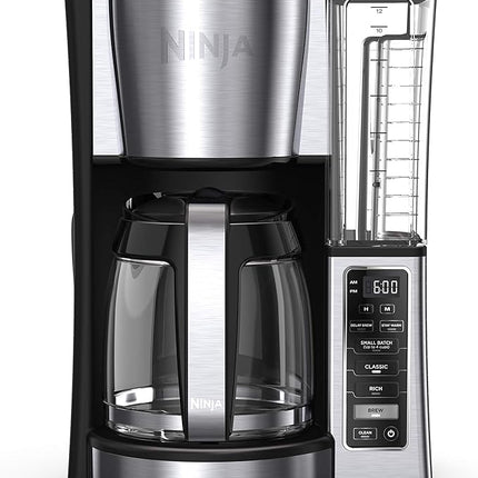 Ninja 12-Cup Programmable Coffee Brewer, 2 Brew Styles, Adjustable Warm Plate, 60oz Water Reservoir, Delay Brew - Black/Stainless Steel