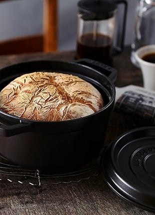 staub La Cocotte Round 40509-480 Pico Cocotte Round Black 6.3 inches (16 cm) Small, Both Handed Casting, Enameled Pot, Induction Compatible, Japanese Authentic Product