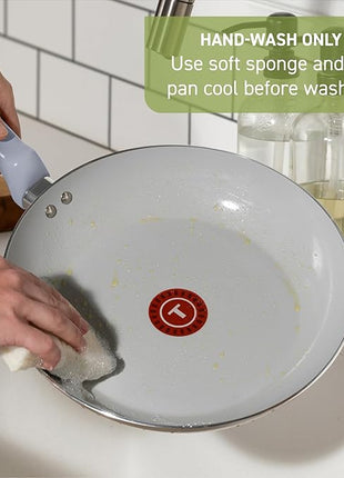 T-Fal Refresh Ceramic Nonstick Frying Pan 12 Inch Skillet, Oven Safe to 350°F, Stay-Cool Handle, Mint Green