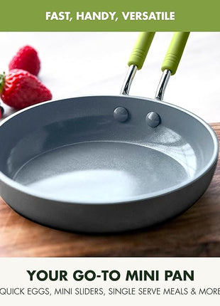 GreenPan Mini Healthy Ceramic Nonstick, 5" Round Egg Pan, PFAS-Free, Dishwasher Safe, Stay Cool Handle, Black