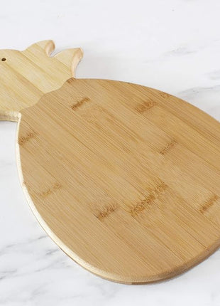 Totally Bamboo Pineapple Shaped Bamboo Wood Cutting Board and Charcuterie Board, 14-3/8" x 7-1/2"