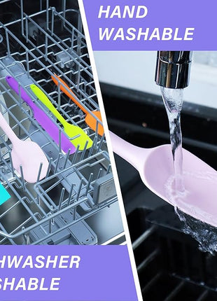 Silicone Spatula Set, 5 Piece Food Grade Rubber Spatulas for Baking, Cooking, and Mixing High Heat Resistant Non Stick Dishwasher Safe BPA-Free (Candy Color)