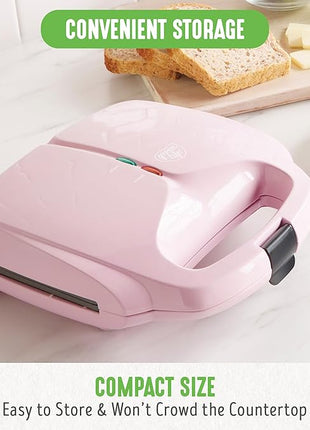 GreenLife Pro Electric Panini Press Grill and Sandwich Maker, Healthy Ceramic Nonstick Plates,Easy Indicator Light, PFAS-Free, Pink