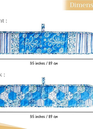 Maison d Hermine Summer Blue 100% Cotton Easter Double Oven Glove with Loop Heat Resistant for BBQ | Cooking | Baking | Grilling | Microwave | Barbecue | Spring/Summer (7.5 Inch by 35 Inch)